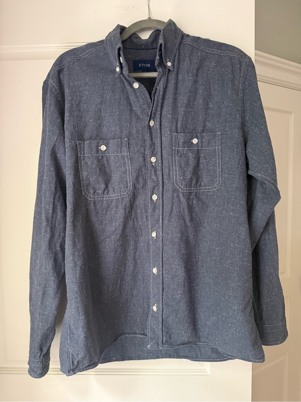Eton Men's Blue Button-Down Shirt